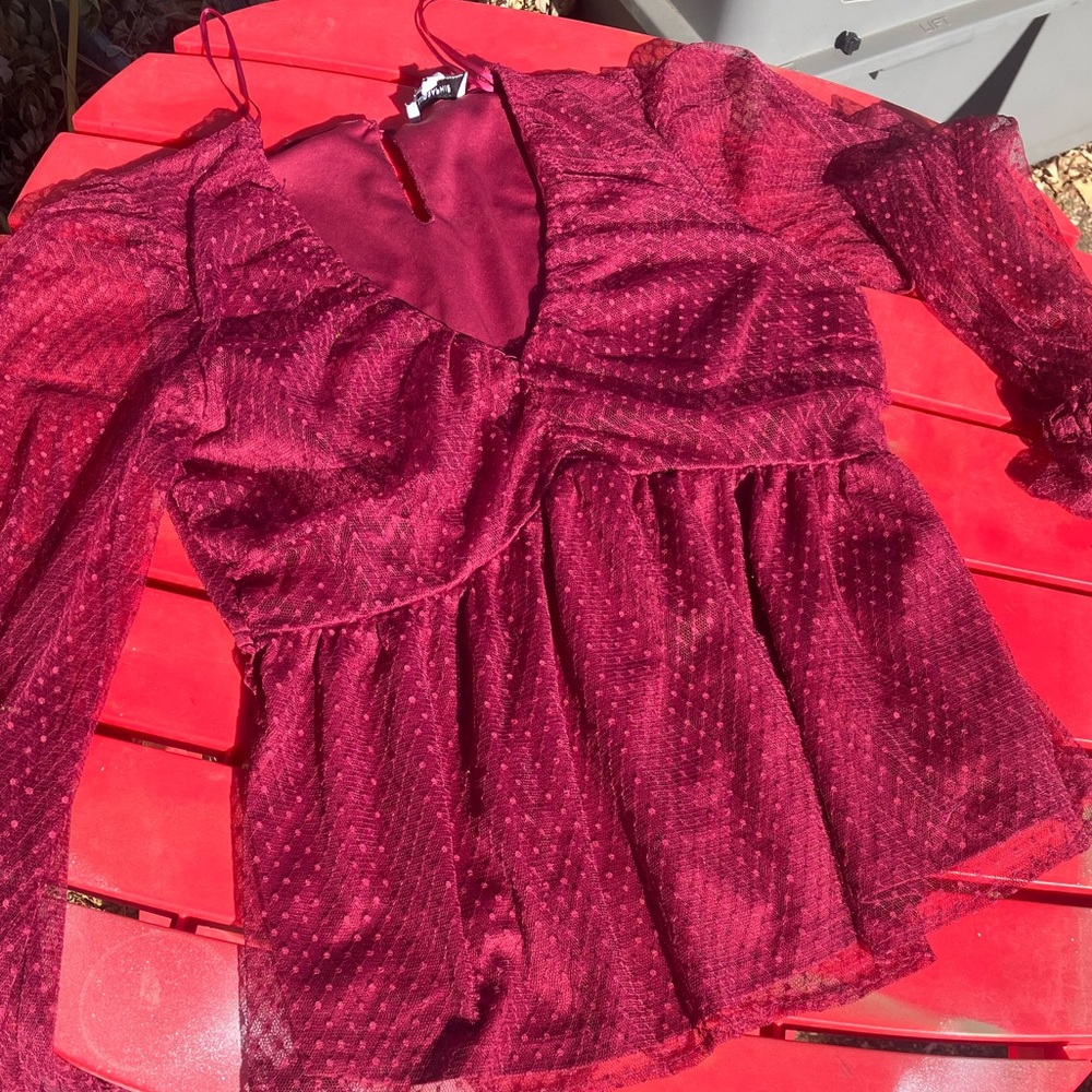 Elegant Burgundy Women's Top